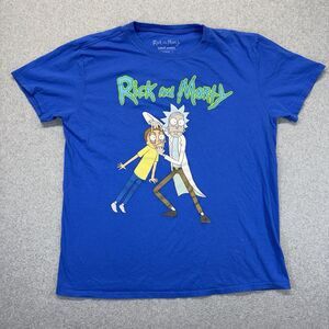 Ripple Junction Rick and Morty T-Shirt Men’s L Blue Graphic Cartoon Short Sleeve